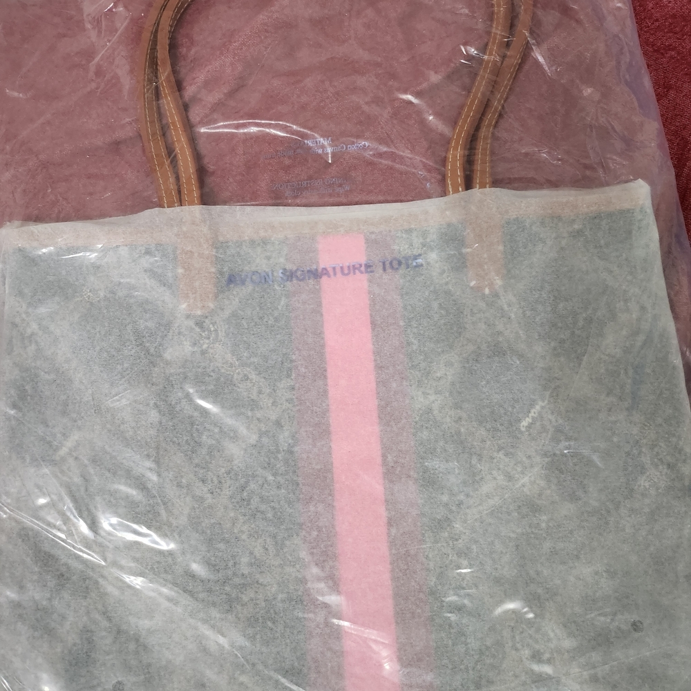 Avon Signature Tote Bag - Pink and Tan